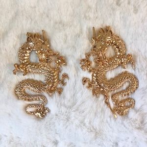 Gold Dragon Earrings